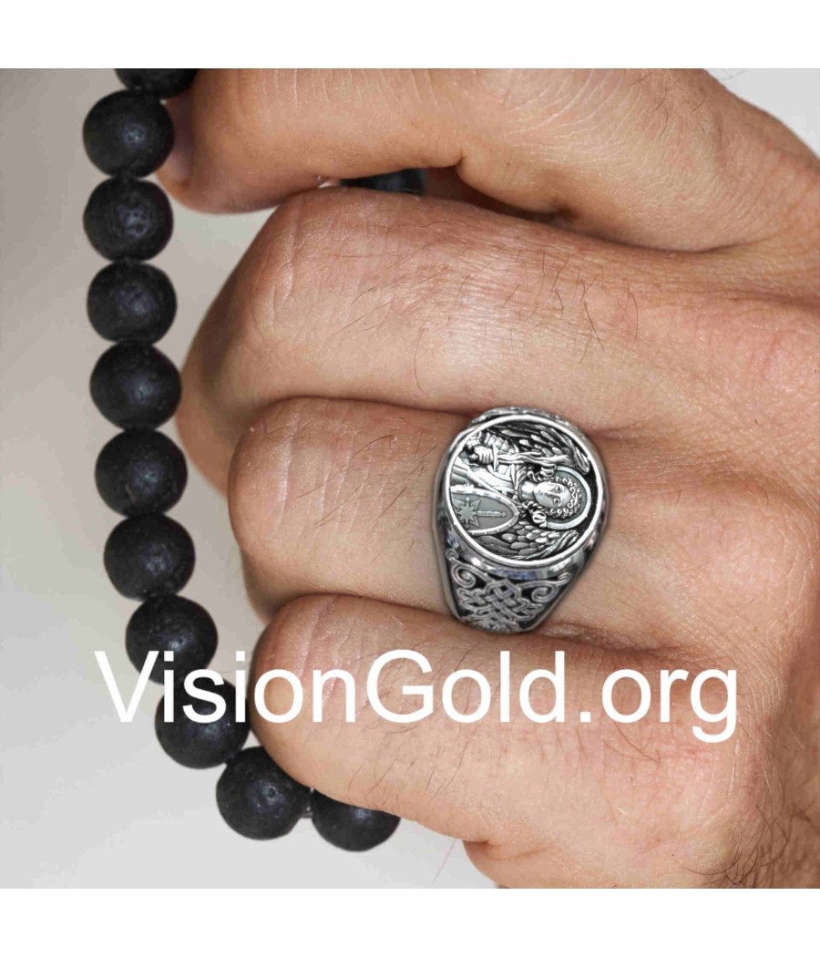 Signet Men's Ring With Archangel Michael 0510