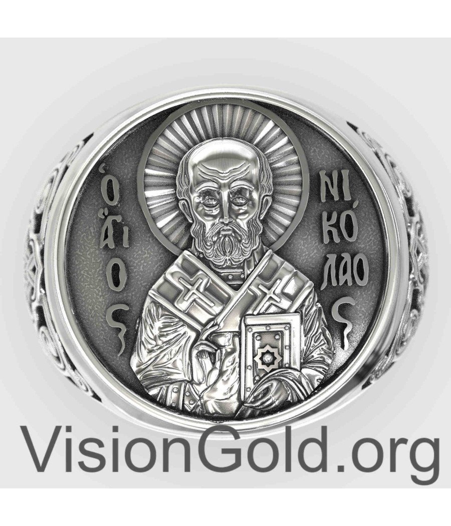 Orthodox Christian Jewellery Saint Nicholas Ring 0147