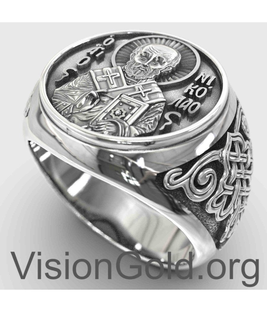 Orthodox Christian Jewellery Saint Nicholas Ring 0147
