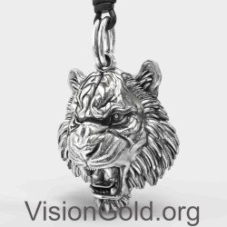 Angry Tiger Men Pendant Necklace 0359