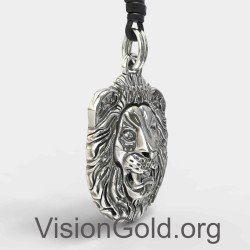 Lion Silver Necklace For Men 0014