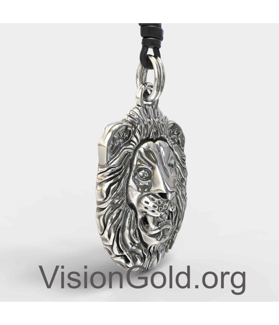 Lion Silver Necklace For Men 0014