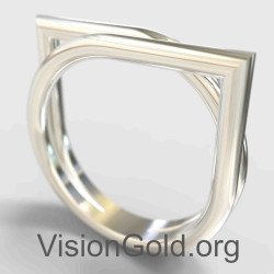 Elegant Geometric Silver Ring 1339L