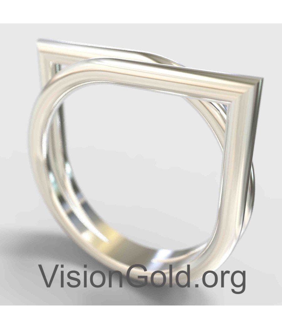 Elegant Geometric Silver Ring 1339L