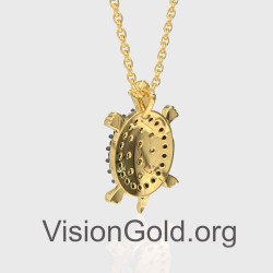 14K Gold Turtle Necklace 0491K