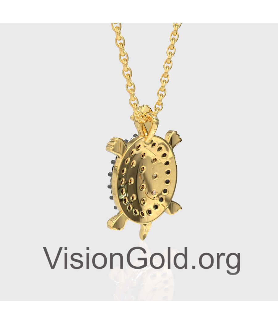 14K Gold Turtle Necklace 0491K