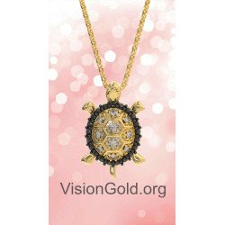 14K Gold Turtle Necklace 0491K