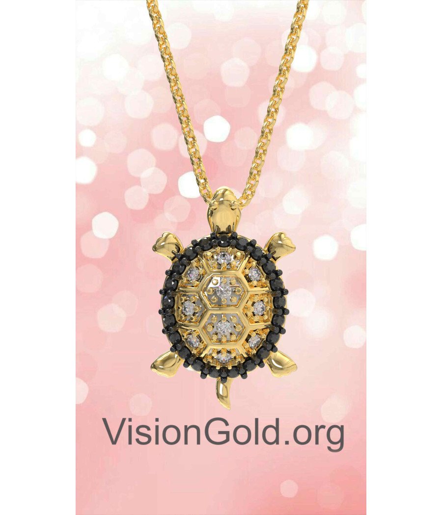 14K Gold Turtle Necklace 0491K