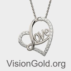 Heart Pendant Love Necklace 0497LD