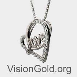 Heart Pendant Love Necklace 0497LD