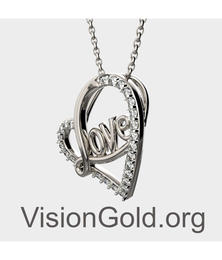 Heart Pendant Love Necklace 0497LD