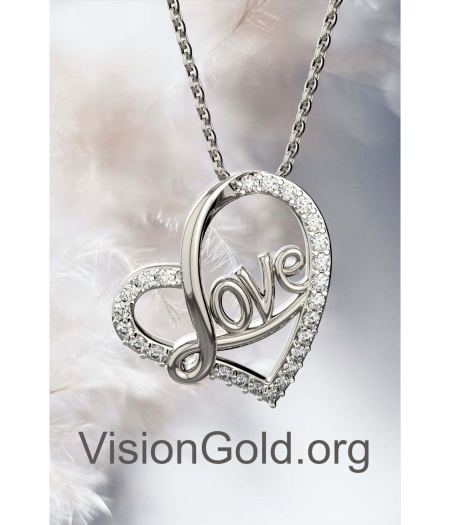 Heart Pendant Love Necklace 0497LD