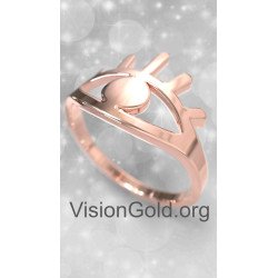 Εντυπωσιακό Δαχτυλίδι Μάτι Σε Ροζ Χρυσό 1343R