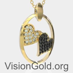 Elegant Two Hearts Necklace 0599Κ