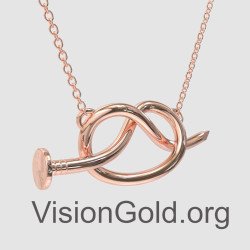 Pink Gold Silver Infinity Pendant Necklace 0519R