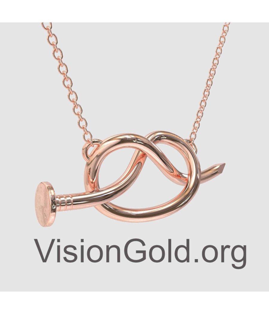 Pink Gold Silver Infinity Pendant Necklace 0519R