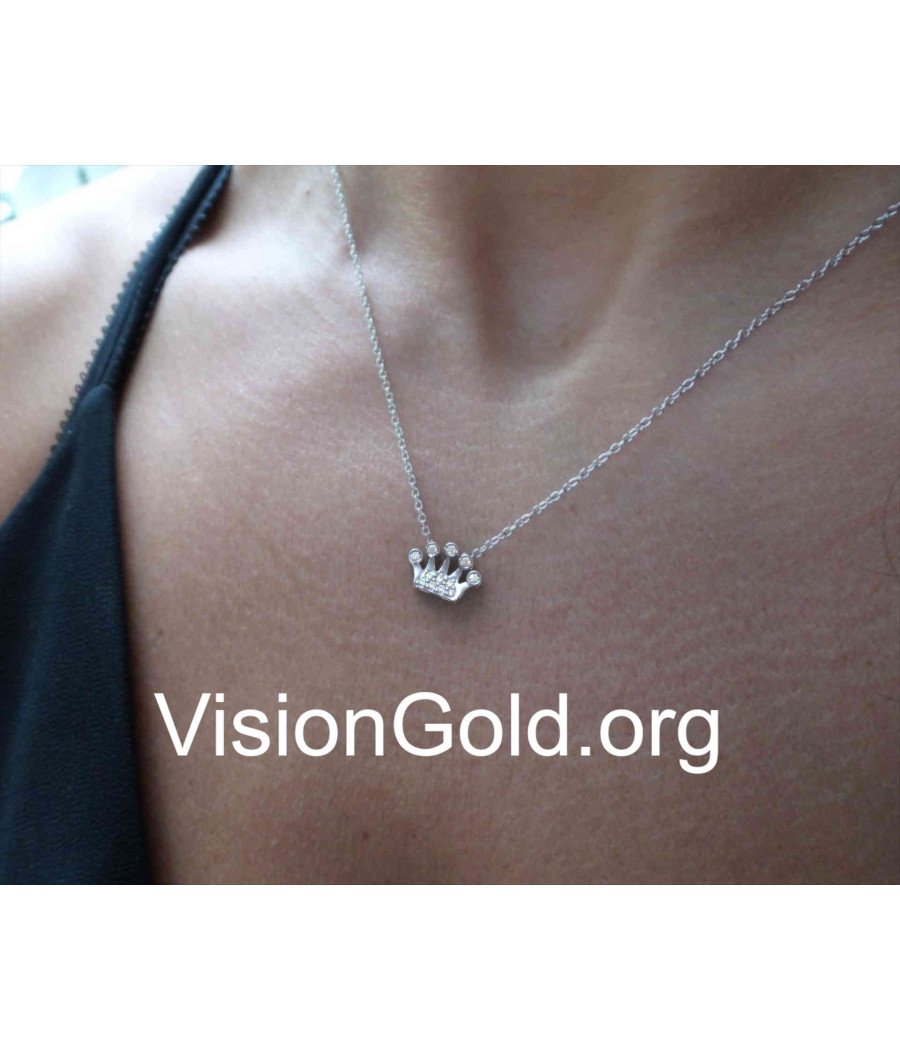 14K Gold Crown Necklace 0281L