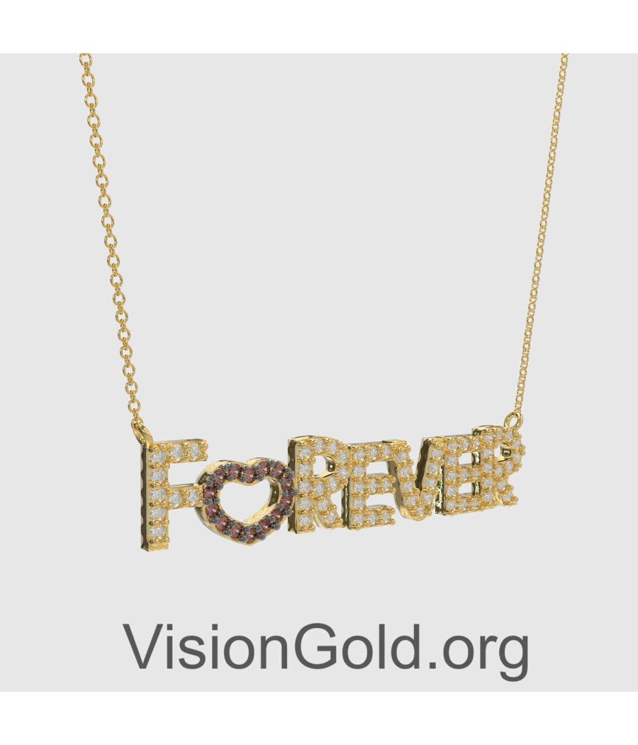 Collier infini en forme de coeur Forever 0585R