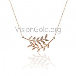 Olive Branch Necklace 925 Silver, Women's Jewelry, Neck Jewelry 0089