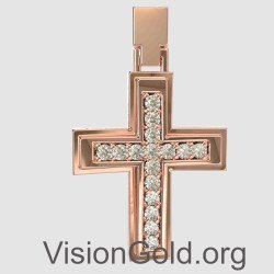 Taufkreuz aus 14K Roségold 0001R