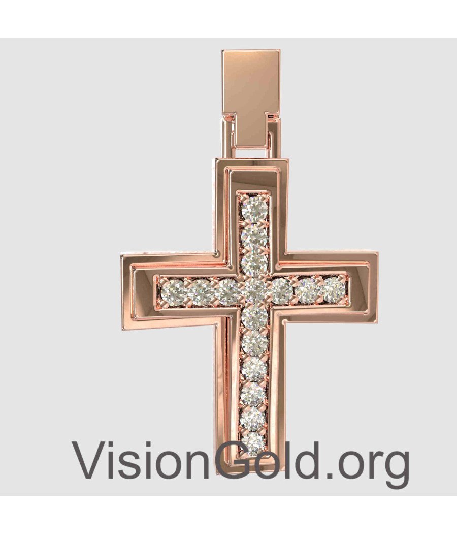 Taufkreuz aus 14K Roségold 0001R