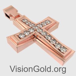 Taufkreuz aus 14K Roségold 0001R