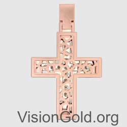 Luxury Two-Tone Baptismal Cross For Girl 0001RL