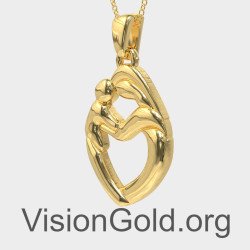 Halskette für Mutter und Kind aus Gelbgold 0839K