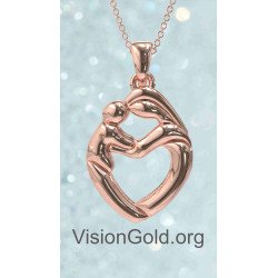 Mother Holding Baby Necklace 0839R