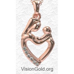 Мать держит детское ожерелье в форме сердца 0840R