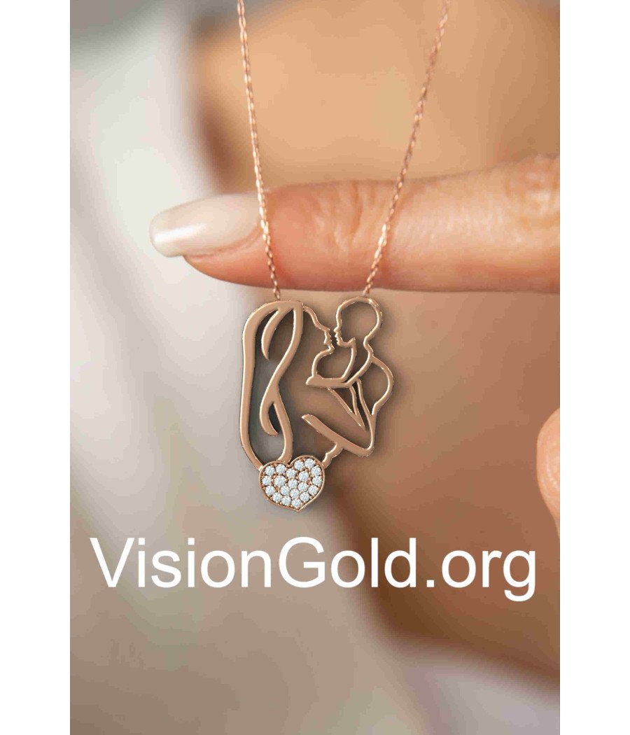 Mom and Child Pendant Necklace 0472