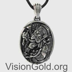 Sterling Silver Elephant Medallion Necklace 0366