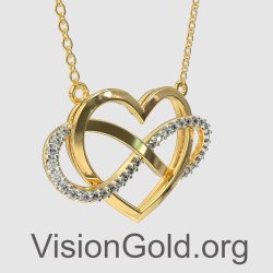 Sparkling Infinity Heart Pendant Necklace 0842K