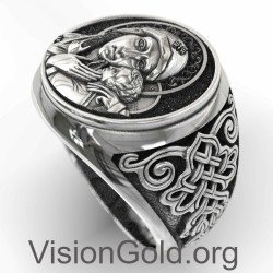 Anillo De Sello Virgen María Y Jesús 0818