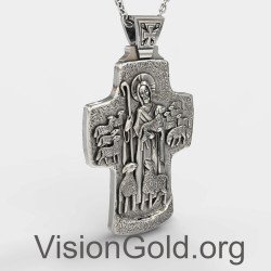 Religious Jesus Cross Mens Pendant Necklace 0370