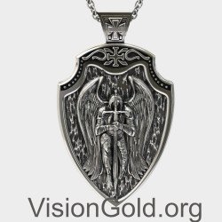 Серебряное ожерелье со щитом Святого Архангела Михаила 0376