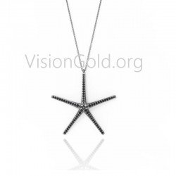 Silver starfish necklace, starfish necklace, starfish pendant, silver starfish jewellery, silver starfish
