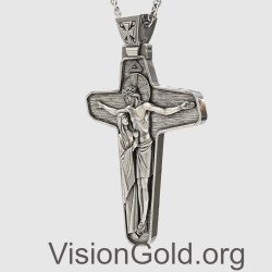 Men's Necklace Jesus Cross Pendant Necklace 0379