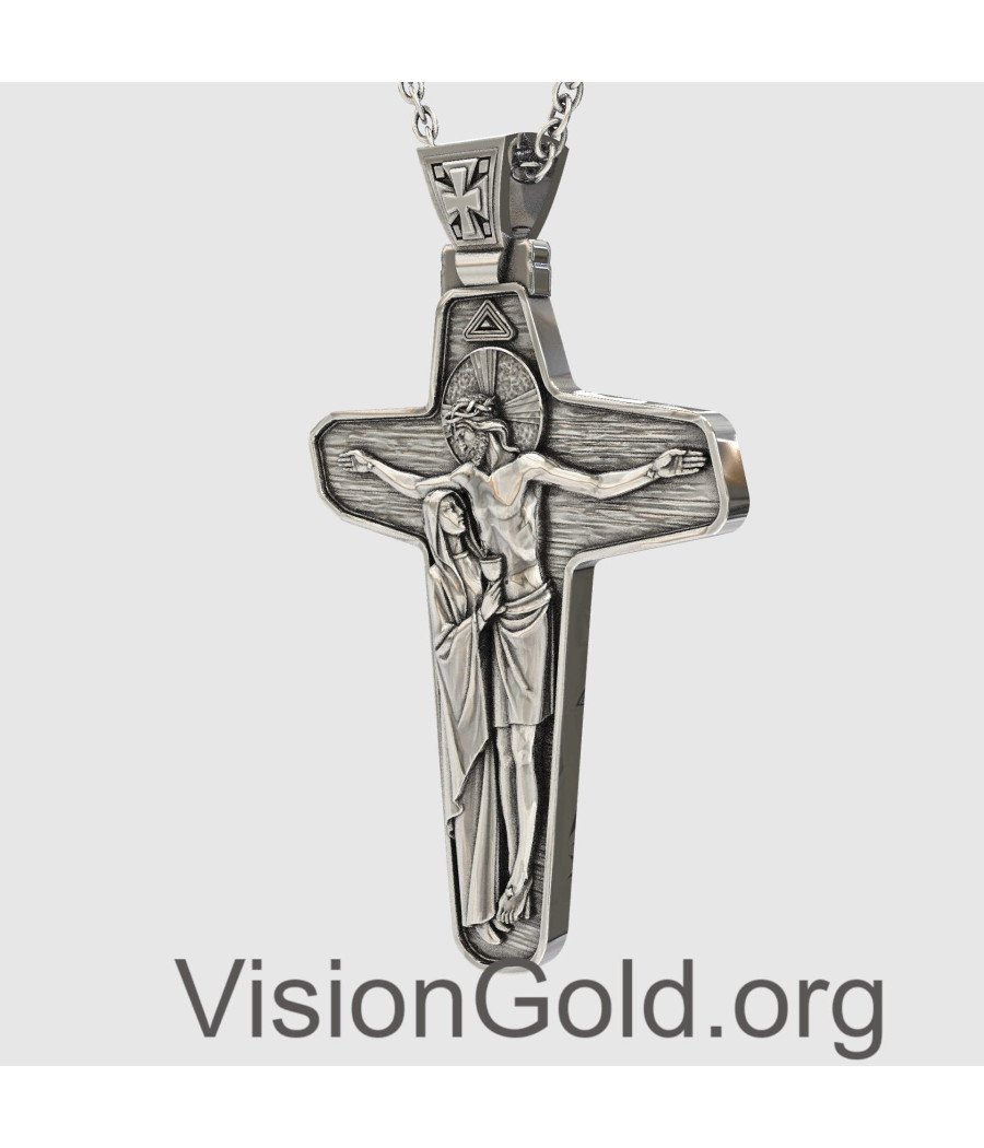 Men's Necklace Jesus Cross Pendant Necklace 0379