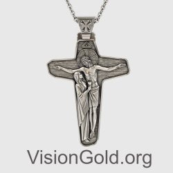 Men's Necklace Jesus Cross Pendant Necklace 0379