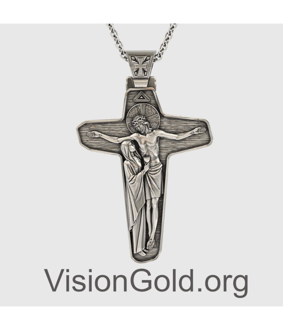 Men's Necklace Jesus Cross Pendant Necklace 0379