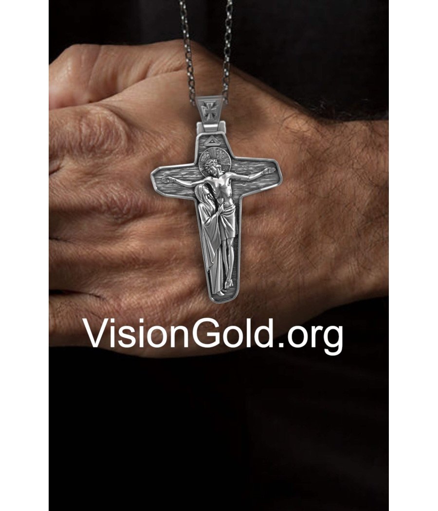 Men's Necklace Jesus Cross Pendant Necklace 0379