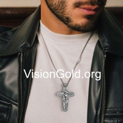 Men's Necklace Jesus Cross Pendant Necklace 0379