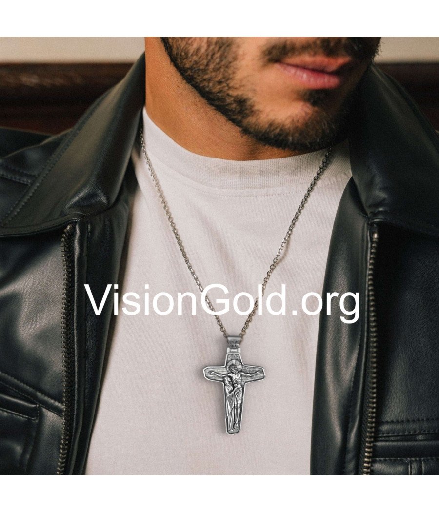 Men's Necklace Jesus Cross Pendant Necklace 0379