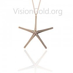 Collar de estrella de mar de verano|Joyería de cuello impresionante|Collar de estrella de mar de oro