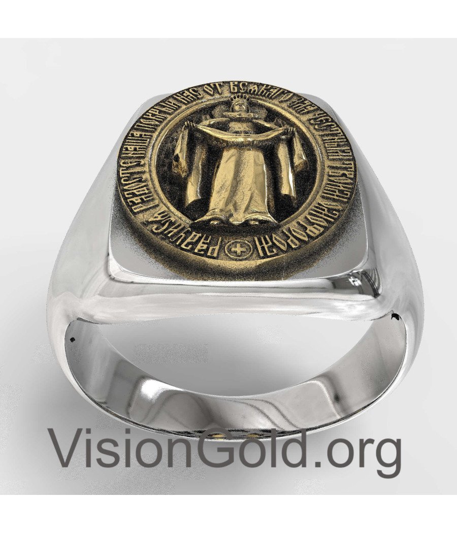 Мужское кольцо с печаткой Девы Марии 0822LK