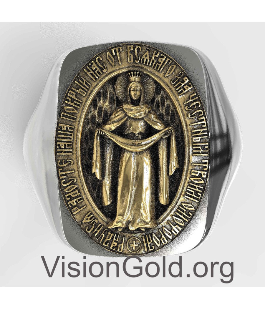 Мужское кольцо с печаткой Девы Марии 0822LK