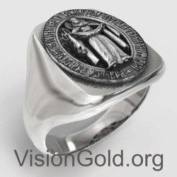 Религиозное кольцо с печаткой Девы Марии 0822L