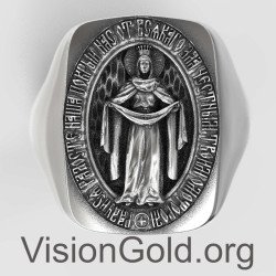 Religious Signet Virgin Mary Ring 0822L