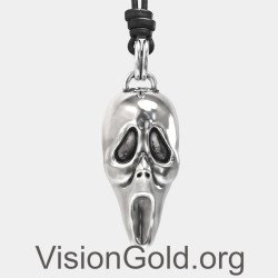 Ανδρικό Κολιέ Νεκροκεφαλή Scream 0095